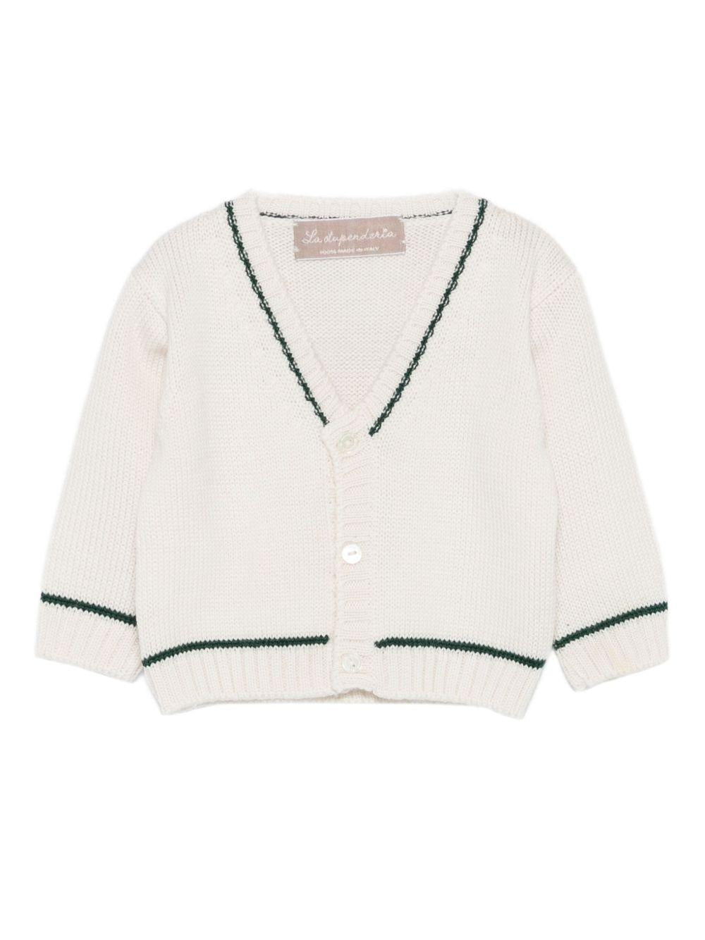 Cardigan per neonato La Stupenderia bianco con scollo a V - Rubino Kids
