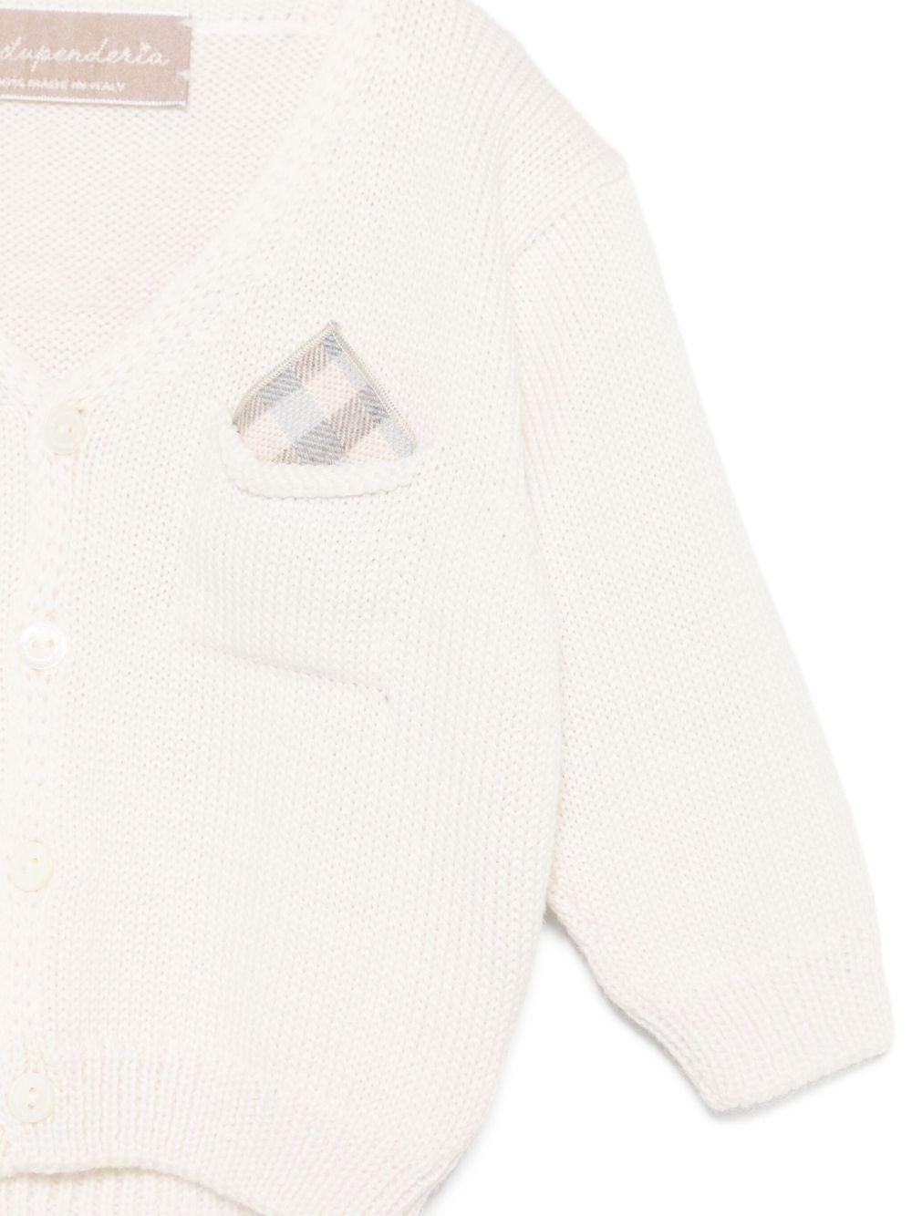Cardigan per neonato La Stupenderia bianco con scollo a V - Rubino Kids