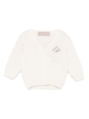 Cardigan per neonato La Stupenderia bianco con scollo a V