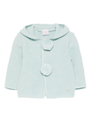 Paz Rodríguez green baby cardigan with pompon