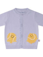 Cardigan per neonato Stella McCartney Kids azzurro con ricamo palle da tennis - Rubino Kids