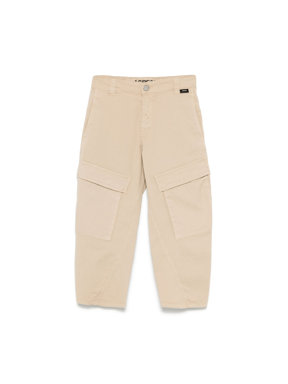 Cargo in cotone per bambino Aspesi Kids beige con targhetta con logo - Rubino Kids