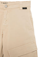 Cargo in cotone per bambino Aspesi Kids beige con targhetta con logo - Rubino Kids