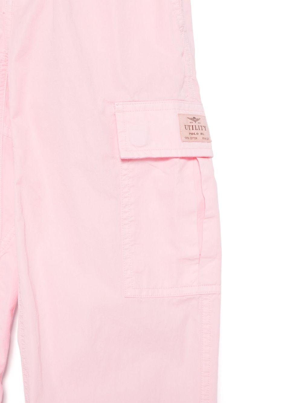 Cargo per bambina POLO RALPH LAUREN KIDS rosa con applicazione tasche - Rubino Kids