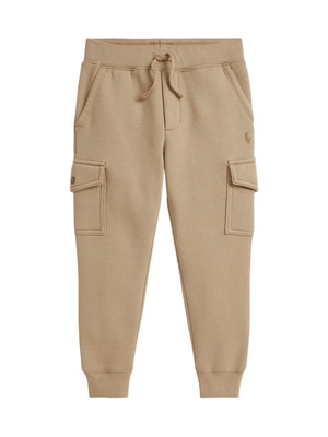 Beige Polo Ralph Lauren Boys' Cargo Pants with Polo Pony Pattern