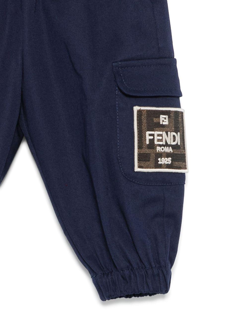 Cargo per neonato Fendi Kids blu con logo applicato - Rubino Kids