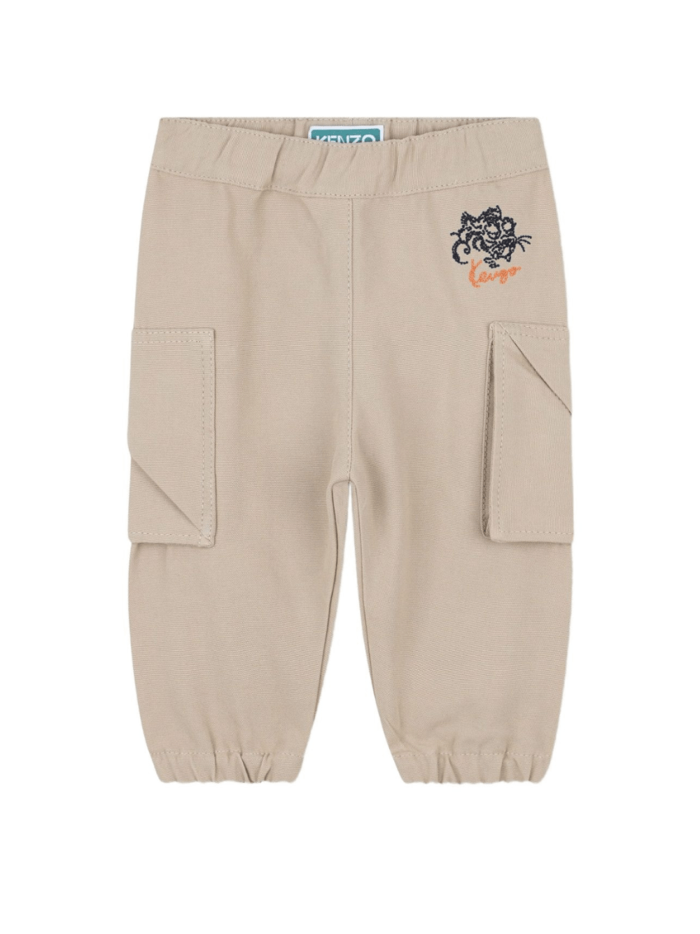 Cargo per neonato Kenzo Kids beige con logo ricamato - Rubino Kids