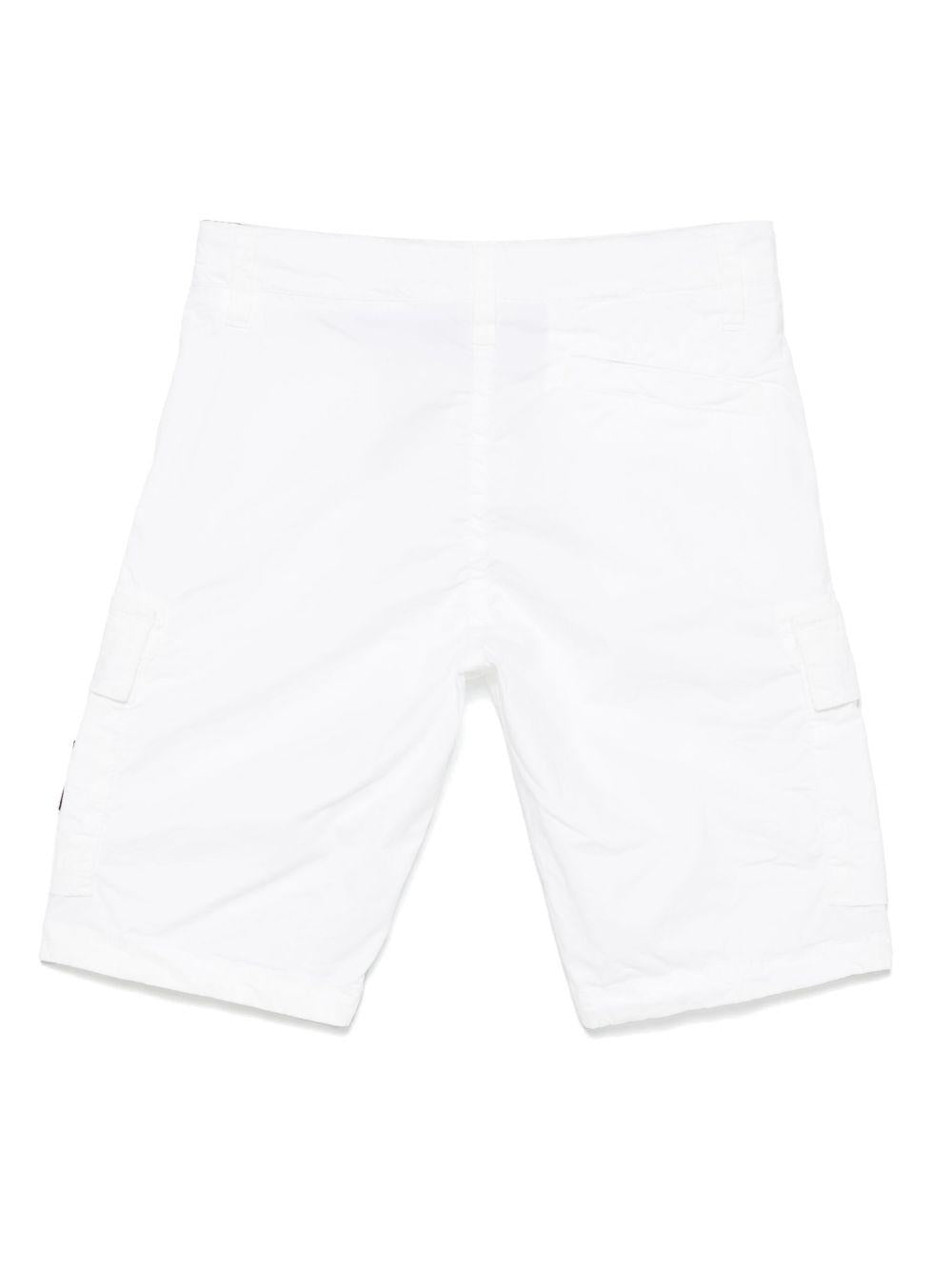 Cargo shorts Stone Island Junior bianco con tasche laterali - Rubino Kids