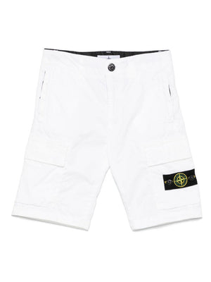 Cargo shorts Stone Island Junior bianco con tasche laterali