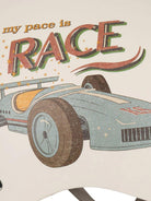 Casco Race per bambino Konges Sløjd bianco con stampa macchina da corsa - Rubino Kids