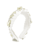 Cerchietto per bambina Maison Ava bianco con decorazioni floreali - Rubino Kids