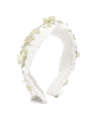 Cerchietto per bambina Maison Ava bianco con decorazioni floreali - Rubino Kids