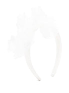 Cerchietto per bambina MAISON AVA bianco in tulle con decorazione in cristalli - Rubino Kids