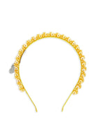 Cerchietto per bambina Monnalisa giallo con decorazione di perle - Rubino Kids