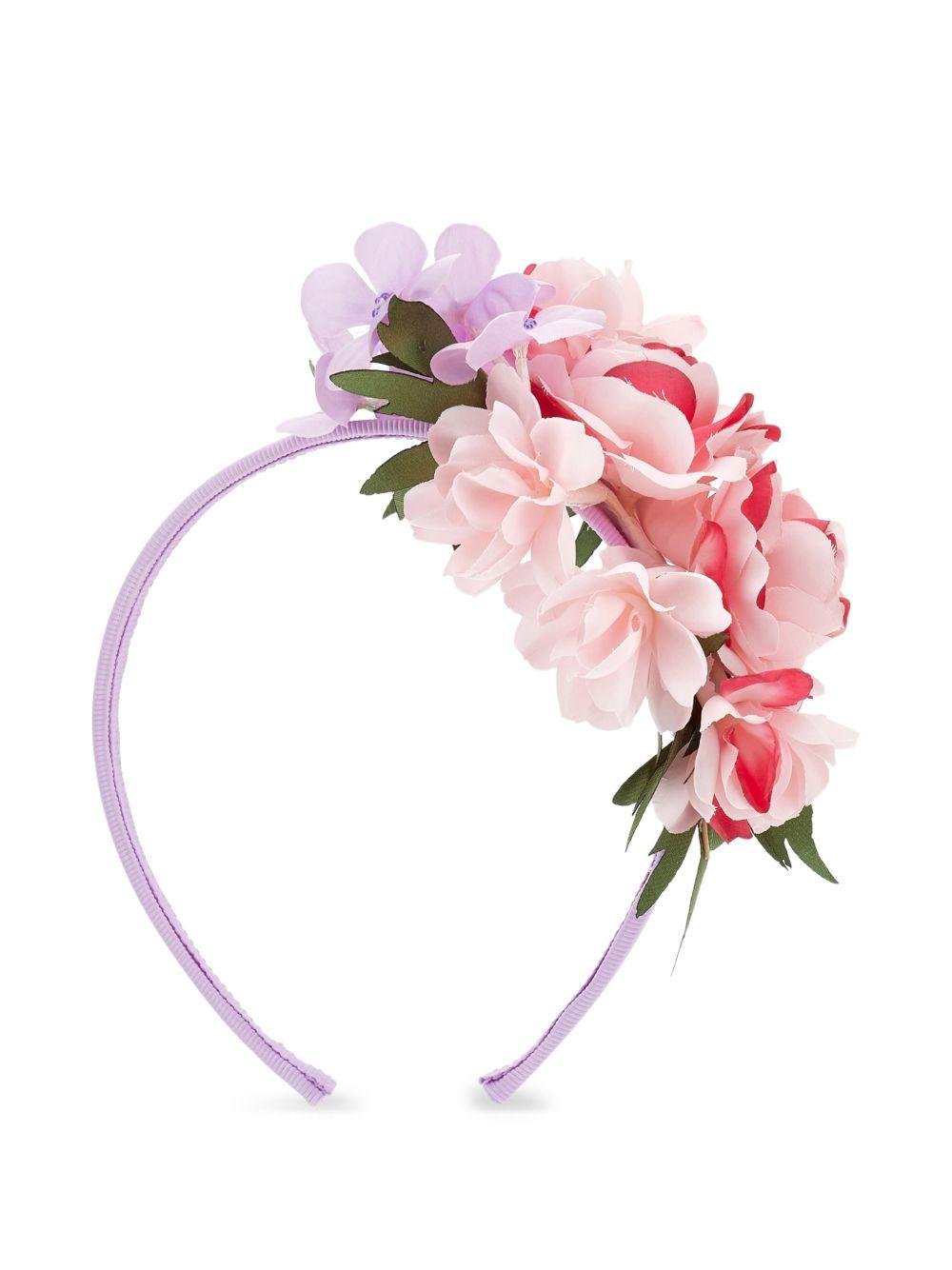 Cerchietto per bambina Monnalisa lilla con decorazione a fiori - Rubino Kids