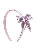 Cerchietto per bambina Monnalisa rosa con fiocco metalizzato - Rubino Kids