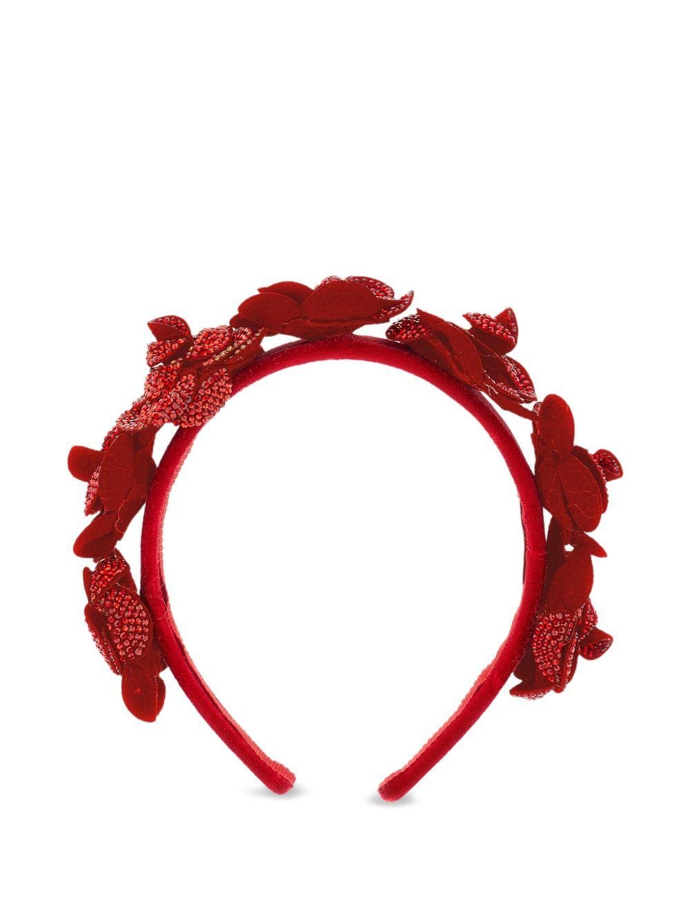 Cerchietto per bambina Monnalisa rosso con decorazione con strass - Rubino Kids