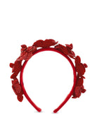 Cerchietto per bambina Monnalisa rosso con decorazione con strass - Rubino Kids