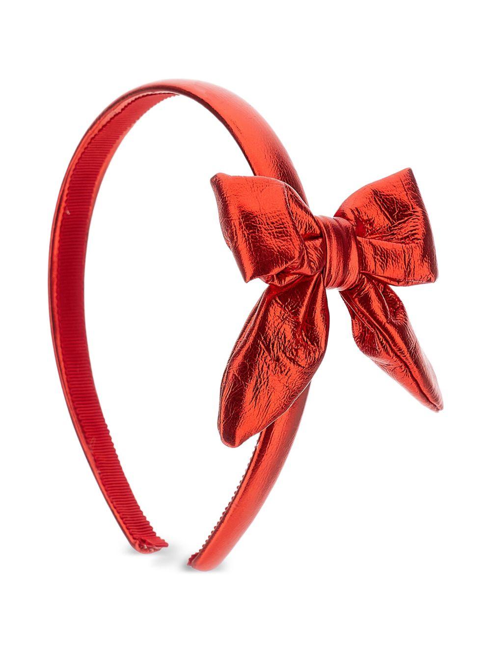 Cerchietto per bambina Monnalisa rosso con fiocco metalizzato - Rubino Kids