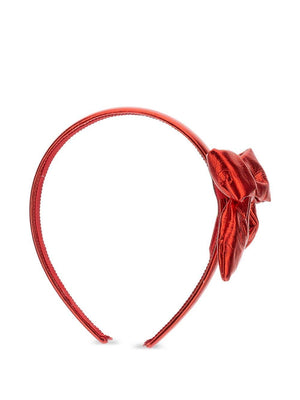 Monnalisa red headband for girls with metallic bow