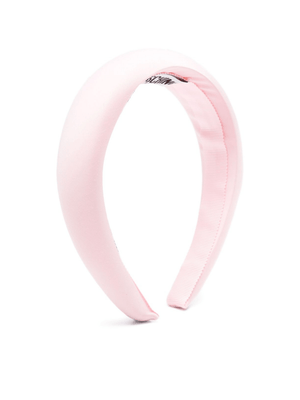 Moschino Kids pink headband for girls with embroidered logo