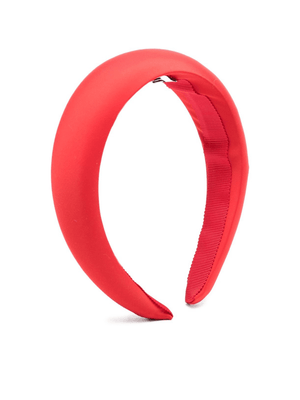 Moschino Kids red headband for girls with embroidery