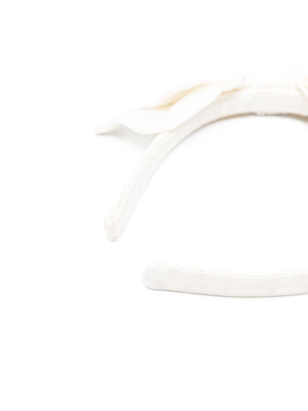 Cerchietto per capelli per bambina Balmain Kids bianco con dettaglio fiocco - Rubino Kids