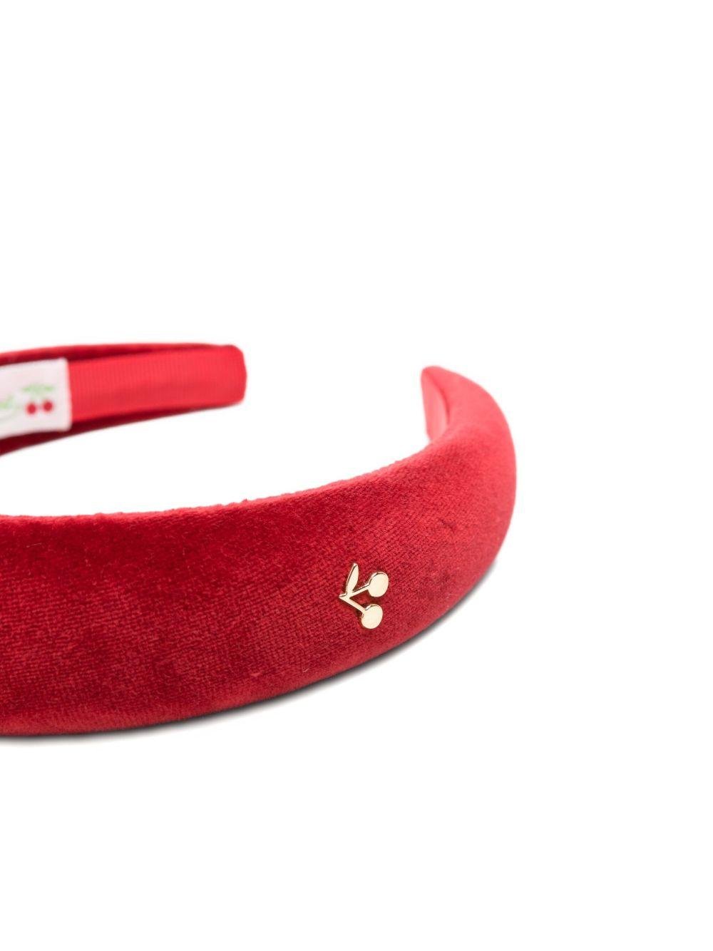 Cerchietto per capelli per bambina Bonpoint rosso con dettaglio logo - Rubino Kids