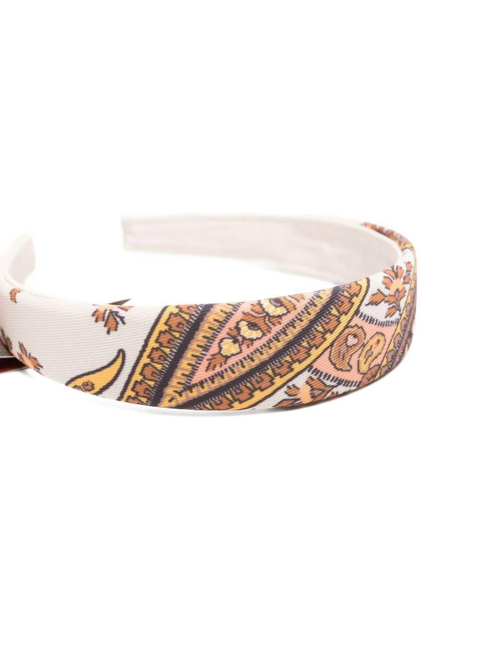 Cerchietto per capelli per bambina ETRO KIDS beige con stampa paisley - Rubino Kids