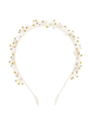 Cerchietto per capelli per bambina Monnalisa bianco con decorazione con perline