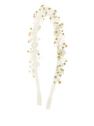 Cerchietto per capelli per bambina Monnalisa bianco con decorazione con perline - Rubino Kids