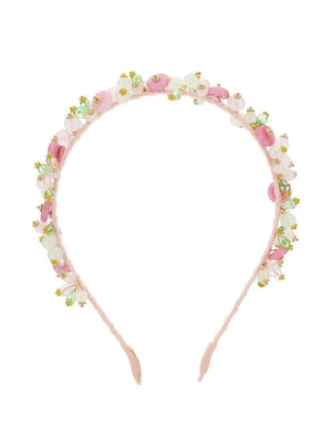 Cerchietto per capelli per bambina Monnalisa rosa con decorazione floreale