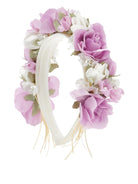 Cerchietto per capelli per bambina Monnalisa viola con applicazione fiori - Rubino Kids