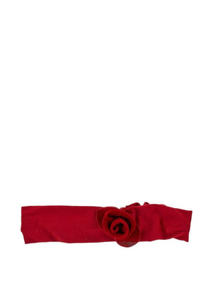 Monnalisa red headband for newborns with flower applique