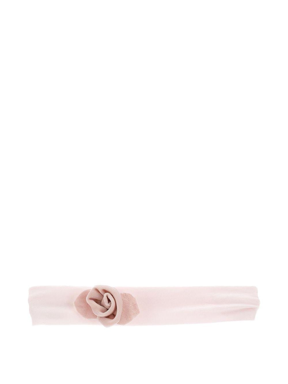 Cerchietto per neonata rosa con applicazione a fiori - Rubino Kids