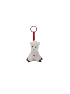 Charm con mini alpaca peluche per bambini MC2 ST. Barth Kids bianco con laccio rosso