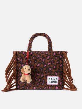 Charm con mini labrador peluche per bambini MC2 ST. Barth Kids beige con collare rosso - Rubino Kids