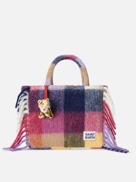 Charm con mini tigre peluche per bambini MC2 ST. Barth Kids arancione con laccio rosso - Rubino Kids