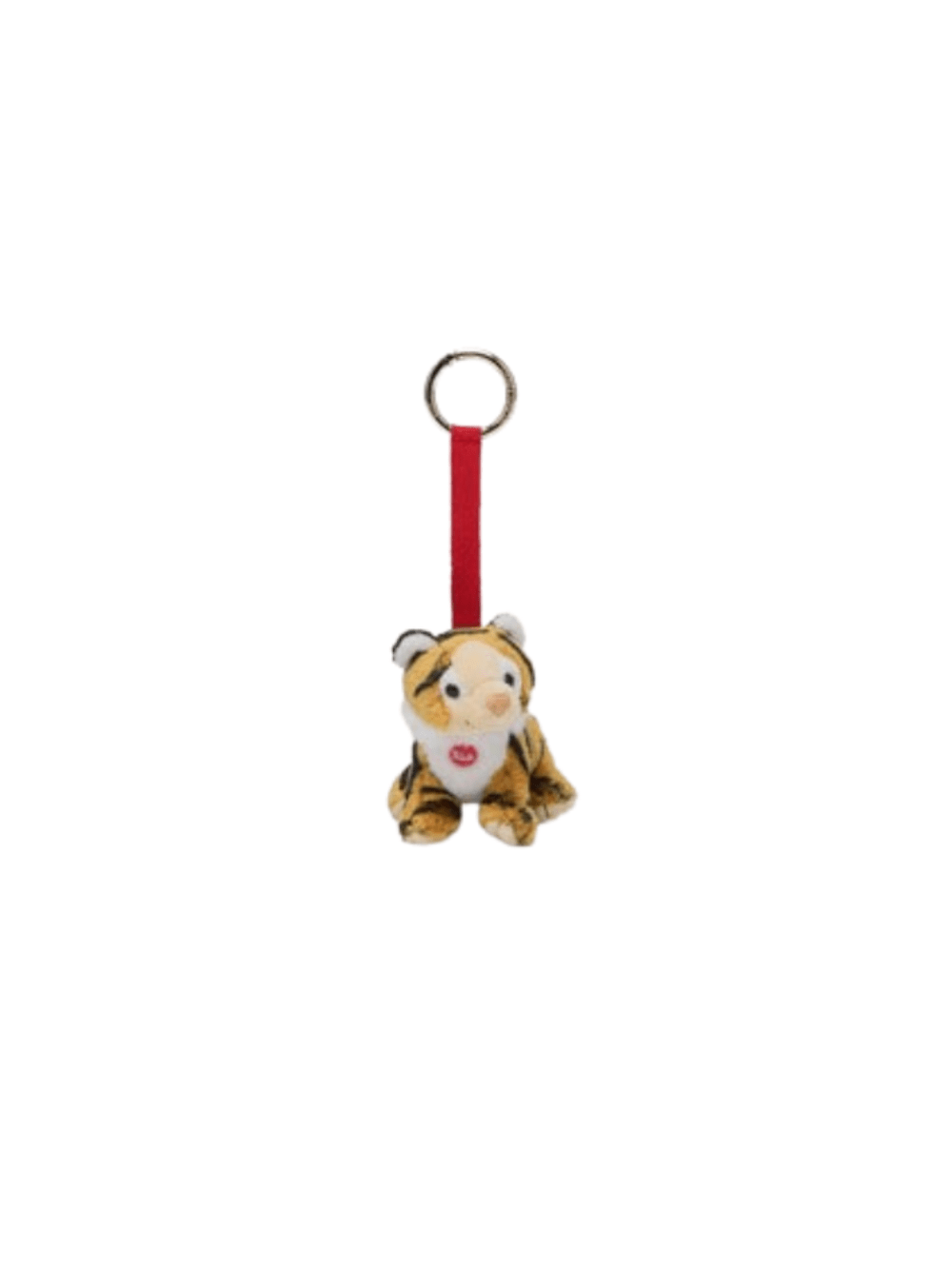 Charm con mini tigre peluche per bambini MC2 ST. Barth Kids arancione con laccio rosso - Rubino Kids
