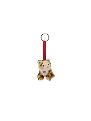 Charm con mini tigre peluche per bambini MC2 ST. Barth Kids arancione con laccio rosso