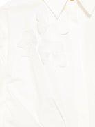 Chemisier per bambina Elisabetta Franchi La Mia Bambina bianco con applicazione a fiori - Rubino Kids