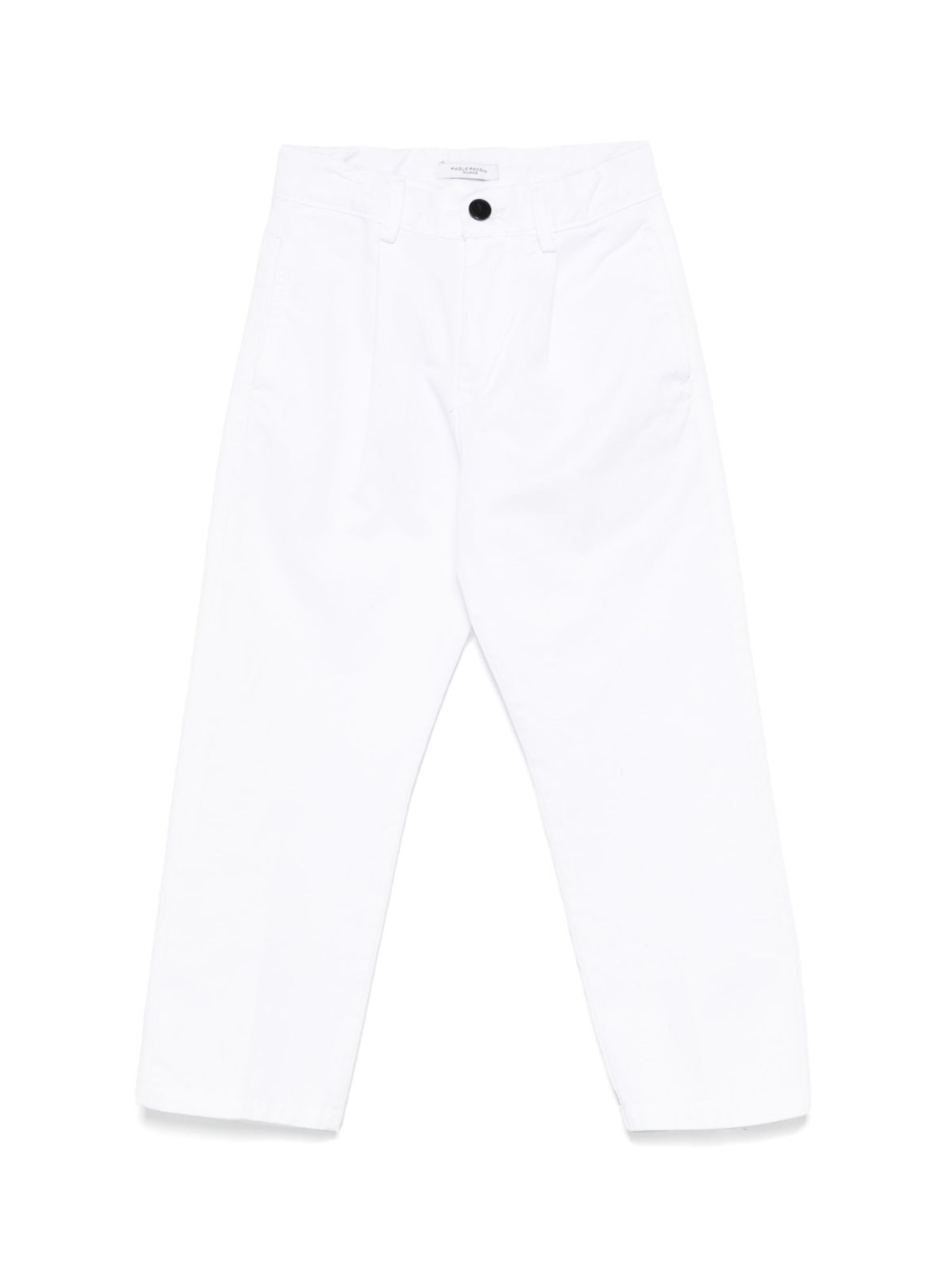 Chino dritti per bambino Paolo Pecora Kids bianco con due tasche posteriori a filetto - Rubino Kids