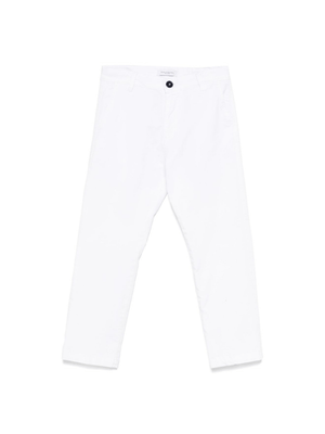 Paolo Pecora Kids white straight-leg chinos for children with two back welt pockets