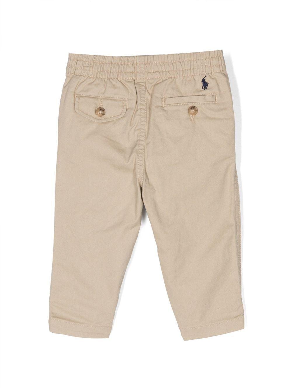 Chino per neonato Polo Ralph Lauren Kids beige con motivo Polo Pony - Rubino Kids