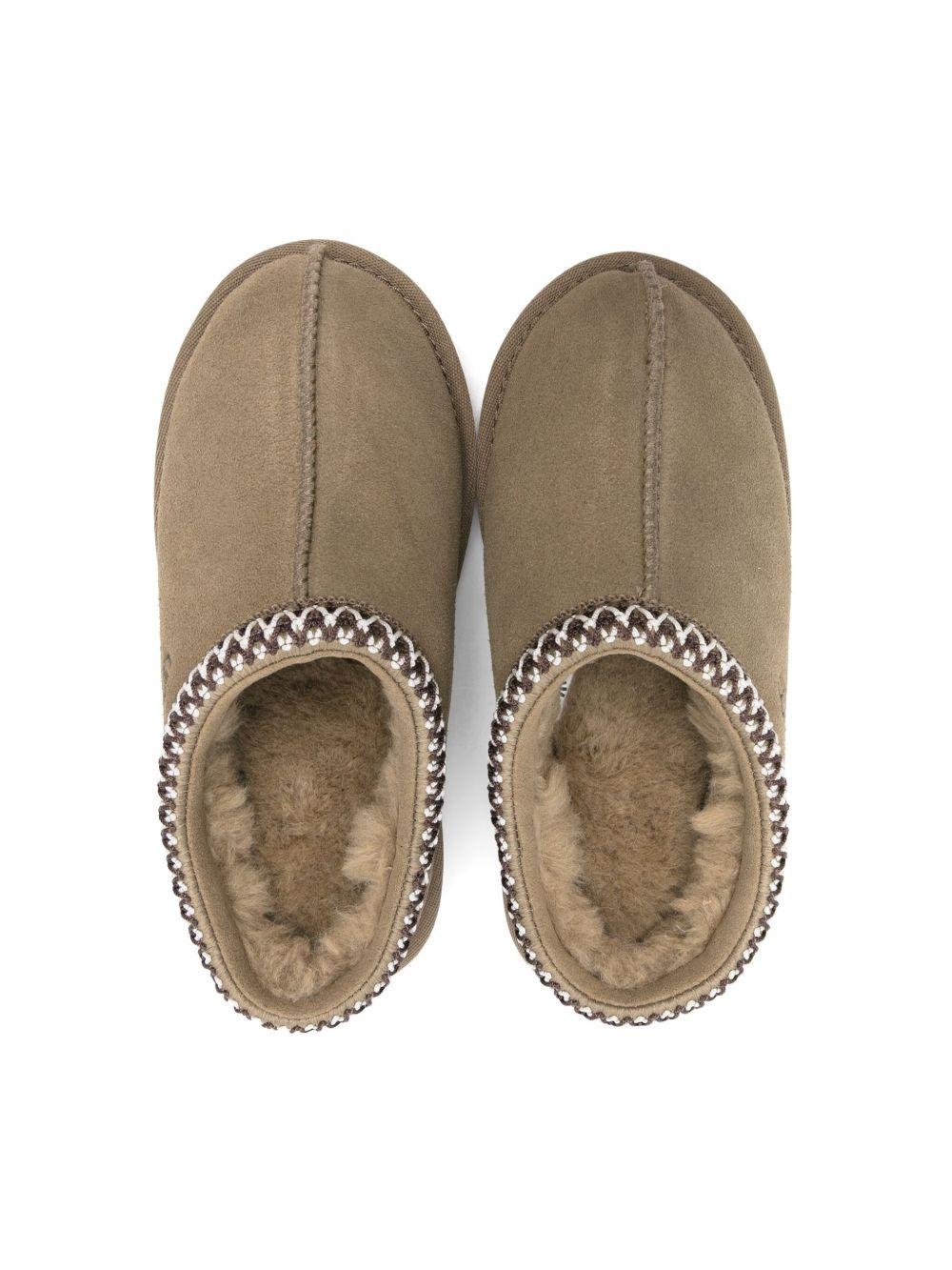 Ciabatte K Tasman II per bambina UGG Kids marroni con logo laterale inciso - Rubino Kids