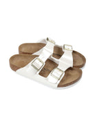 Ciabatte per bambina Birkenstock Kids Arizona bianche con doppia chiusura con fibbia - Rubino Kids