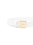 Cintura per bambina Balmain Kids bianca con fibbia logo - Rubino Kids