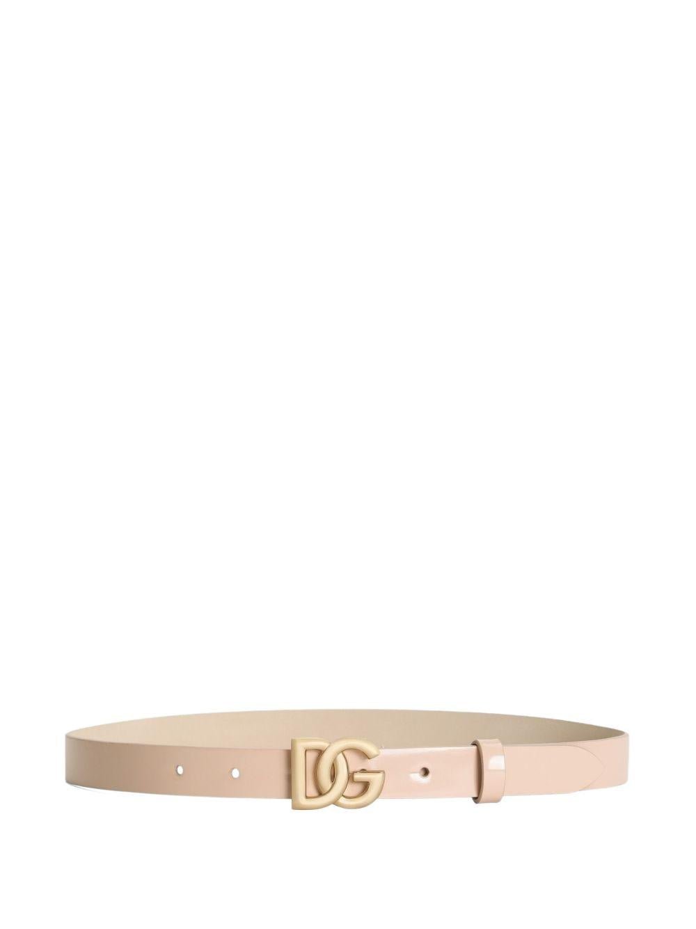 Cintura per bambina Dolce & Gabbana Kids rosa con fibbia con logo color oro - Rubino Kids