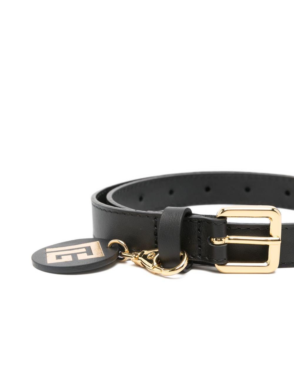 Cintura per bambino Balmain Kids nera con fibbia color oro - Rubino Kids