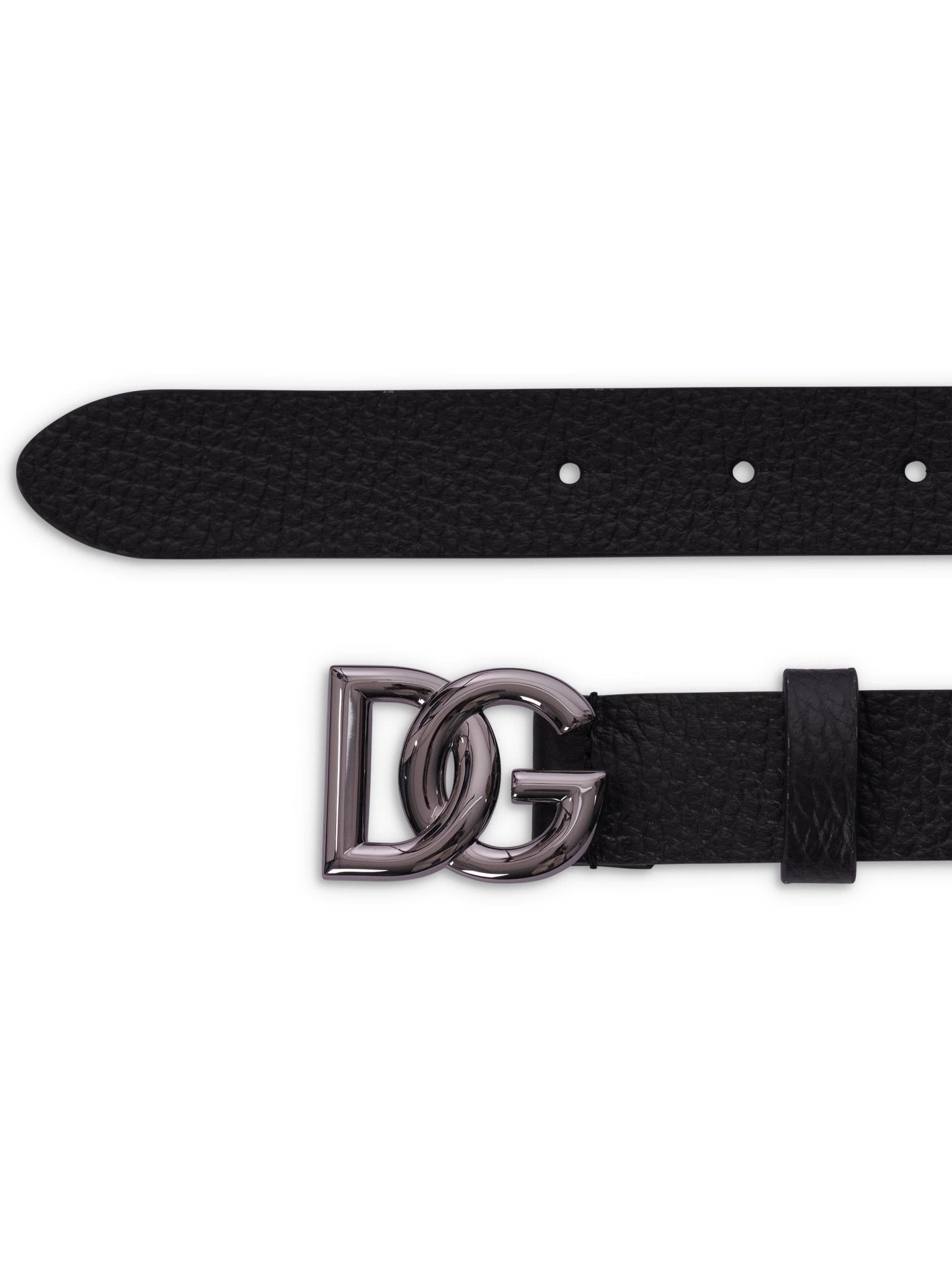 Cintura per bambino Dolce & Gabbana Kids nera con fibbia con logo - Rubino Kids